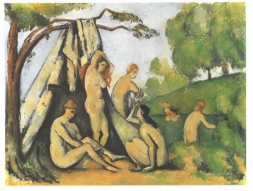 テントの前で水浴びする人 ポール・セザンヌ Oil Paintings